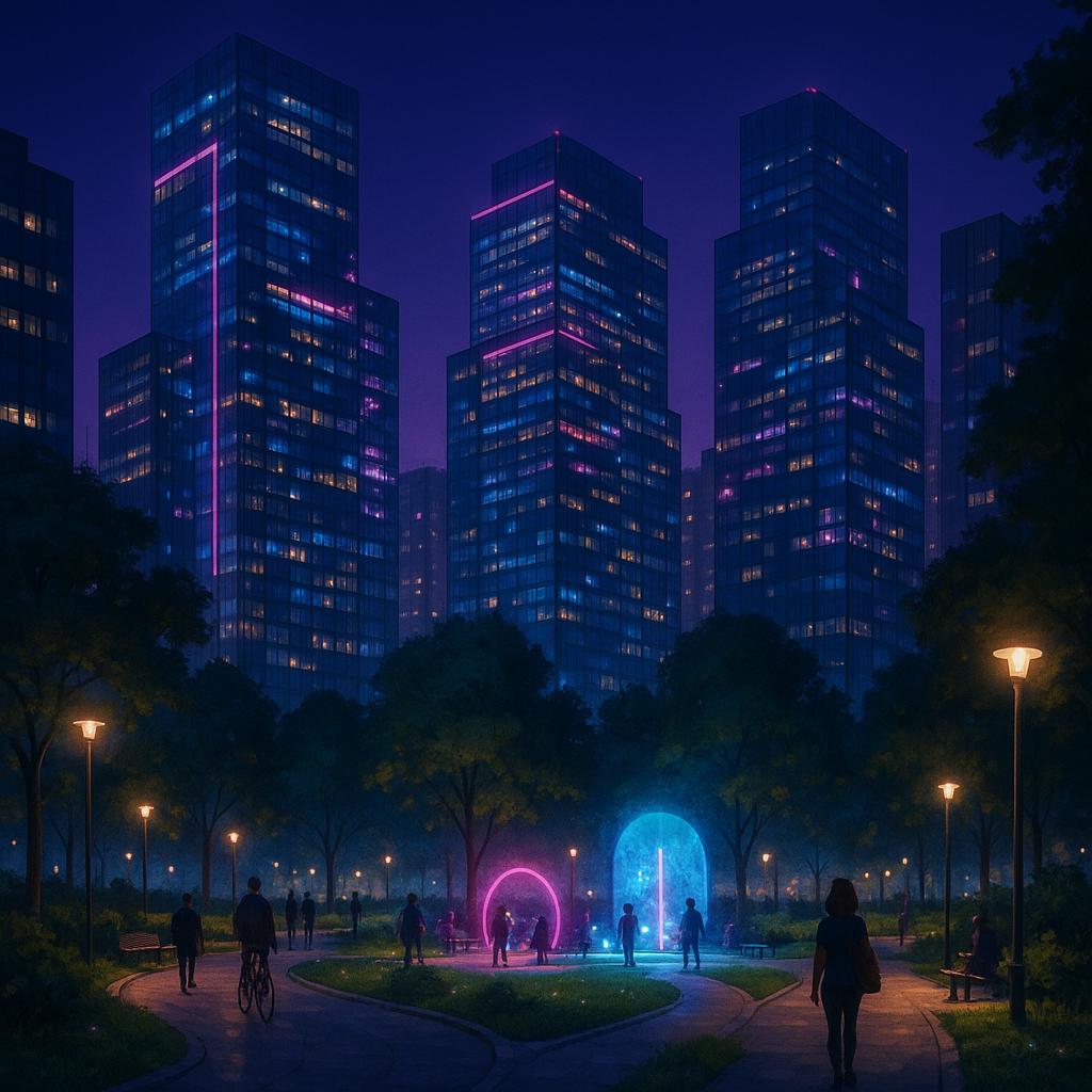 The Neon Oasis: A Futuristic Urban Haven