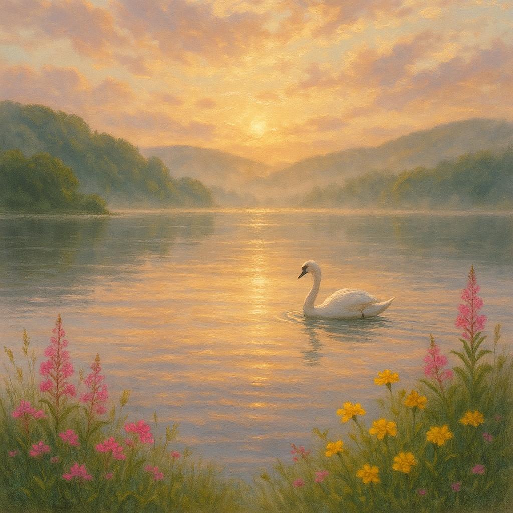 Dawn's Embrace over Serene Waters
